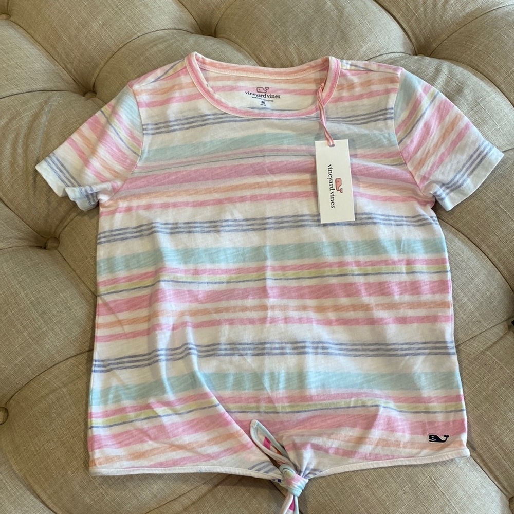 Multi stripe girls vineyard vines top